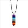 Collane con ciondoli Jewelry7-Color Gem Chakra Yoga Ciondolo da donna in tre pezzi (orecchino collana portachiavi) Drop Delivery 2021 Sixf7