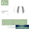 Bamoer Authentic 925 Sterling Silver Retro Pióro Stadniny Kolczyki dla kobiet Prawdziwe Silver Ear Studs Fine Jewelry Brincos SCE865 Cena fabryczna Ekspert Quality