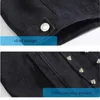 Denim Vest Men Punk Rock Rivet Cowboy Black Jeans Waistcoat Fashion Motorcycle Style Ärmlös Jacka M-5XL 210923