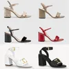 Femmes verrouillons sandales de luxe talons hauts métalliques en cuir stratifié métallique Sandal Sandal Sandal Sandales Summer Beach Mariage Chaussures