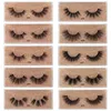 3D valse wimpers met mascaraborstels Faux Mink Lash 10 stijlen Dramatische dikke natuurlijke lange wimpers Piekerige pluizige oogmake-up gehele4856241