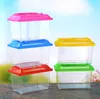 NEWLittle Pet Rabbit House Mini Clear Hamster Cage Cute Transparent Plastic Goldfish Turtle Bowl With Portable Handle Many Colors EWA5530