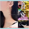 Jewelryluxury Glänzende Gold Silber Farbe Strass Ohrring Mode Große Runde Creolen Für Frauen Hochzeit Schmuck Geschenk Hie Drop Del