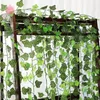 Decoratieve bloemen kransen 200 cm blad home decor kunstmatige klimop garland planten wijnstok nep loof creeper groene krans bruiloft decoratie