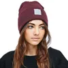 Casquettes tricotées de base pour femmes, 20 couleurs, à la mode, chapeaux chauds et doux à bord pliable, bonnet tête de mort 56-60cm