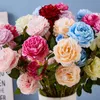 65cm 1 Bouquet 3 Köpfe Künstliche Blumen Pfingstrose Rose Herbst Seide Gefälschte Blumen für DIY Wohnzimmer Haus Garten Hochzeit Dekorationen XD24536