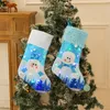 Cute Luminous Christmas Stockings Family Xmas Tree Decoration Fireplace Hanging Stocking Candy Gift Bag Santa Snowman Holiday Season Party Decor HY0132