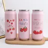 Mignon fraise isolé bouteille d'eau en acier inoxydable Portable large bouche peut tasse bouteille de voyage