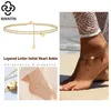 Anklets Rinntin 925 Sterling Silver Fashion Letter Initial Heart for Women 14K Gold Chain Makelet Barefoot sieraden SA18 MARC22