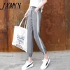 ICCLEK JXMYY Lace-UP Thin Loose Thin Women's Pants Sports Casual High Waist Harem Pants New Summer Siz Q0801