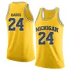 Nikivip Michigan Wolverines College # 0 Brent Hibbitts # 1 Charles Matthews # 24 C.J. Baird Maglie da basket Mens cucita Numero personalizzato Nome