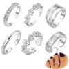 Klasyczny Vintage Rzeźbione regulowane pierścienie Zestaw Czeski Summer Seksowny Urok Otwarty Palec Pierścień Biżuteria Akcesoria Prezent X0715