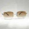 2022 مصنع الجملة جديد خمر النظارات الشمسية المعتاد الرجال النمر نمط الماس قطع gafas الرجعية ظلال النساء نظارات لركوب نظارات بدون شفة 01