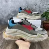 Paris Dad Schuhe für Herren Damen Beige Schwarz Tennis Freizeitschuhe Mode Paris 17FW Triple S Beige Leder Sneakers Triple S Chaussures