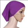 Bandanas Scarves Okładki Kapelusze, Rękawiczki Moda Aessories Muzułmańskie Kobiety Headscarf Cap Lady Solid Color Turban Soft Clsaaic Beanie Hat Beach Sun
