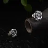 925 Sterling Rose Earrings for Women Studs Earring Set Retro Antique Style Silver 925 Jewelry