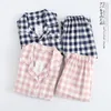 Весна осень осень зимняя одежда для мальчиков девушки 2-х частей стиль хлопчатобумажные пижамы плед домашнее лаундже 21130