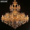 Large Royal Golden Crystal Chandelier Lamp Lustres Suspension Project Pendant Lighting For Hotel Resteruant Villa Luminaire Lights