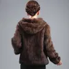 mink fur coat women's long-sleeve top fashion all-match Mink knit jacket mink knitted fur coat 211018