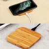 Carregador sem fio de bambu Almofada de madeira Qi Carregamento rápido Dock USB Cabo Tablet Carregadores para iPhone 11 Pro Max Samsung Note10 Plus8375653