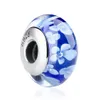 BISAER 925 Sterling Silver European Murano Glass Beads Charms fit for Women Bracelet & Bangles Silver 925 Jewelry Making ECZ001 Q0531