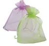 2021 Nya 500 st White Organza Bag Present Wrap Bröllop Favor Bags Party 9x12cm Snabbt fartyg