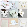 Classic Pearl Ear Stud Crystal Drop Earrings with Earrings Cards