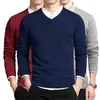 Varsanol Pull en coton Hommes Pulls à manches longues Outwear Homme Pulls à col en V Tops Lâche Solid Fit Tricot Vêtements 8Colors 210818