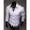 Herenkleding Shirts Mens Stijl Mode Lange Mouwen Shirt Button Patchwork met Pocket Formal Plain Top