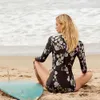 Sexy Rash Guard Swimsuit Swimwear Long Sleeve Bodysuit Women Bathing Suit Beachwear Surfing Monokini Swim Wear 210611