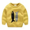 Spring Automne Hiver 2-10 ans Cadeau adolescent Cadeau de Noël O-cou tricoté École Enfant Dessin animé Bébé Bébé Garçons Sweaters 210529