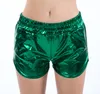 Women's Metallic Shorts Rave Dance Stage Wear Shorters Shiny Hot Pants Yoga Sparkly Outfit Elastic Waist S-XXL Gold Silver