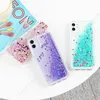 Płynny dynamiczny piaski i obudowa telefoniczna dla iPhone'a 12 przypadków Glitter Fundas iPhone 11 Pro Max Mini XR 7 8 SE 2021 XS 6 6s Plus Cover Nowo darmowy statek zrzutu