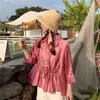 女性のジャケット夏の日焼け止めシャツ女性のベーシックジャケットのundwearカジュアル女性のファッションのゆるいストラップの薄いコート