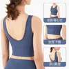 L-20 Sterkte Ondersteuning Schokbestendig Verzamel Yoga Outfits BH Effen Kleur Gym Fitness Kleding Dames Ondergoed Mode Diepe U Vest Sport Tank Tops