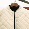 レディースジャケット韓国風ダイヤモンド格子短綿のジャケット冬の女性ゴールドベルベットソフトファブリックボタン野球コートソリッドアウトウォン