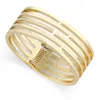 Hahatoto Nouvelle arrivée Déclaration Nail Bangle Bracelet de manchette pour femmes filles polies or ou argent plaqué bracelets de bracelet d'amour Q0717