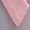 Za розовые gingham длинные платья женщины, удаленные упругие плиссированные элегантные платья без рукавов ремни винтажное летнее платье 210602