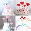 Autres fournitures de fête de fête 4 pc/ensemble coeur joyeux anniversaire gâteau Topper Dessert drapeau haut mariage décoration bébé douche saint valentin