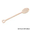 Wooden Honey Stir Stick Long handle Hollow out stirring Spoon Eco-friendly wood Sticks Kitchen restaurant Spoons Dinnerware BH5041 WLY