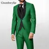 Gwenhwyfar Custom Buttons Design Pattern Collar Groom Men Suits Wedding Party Best Man Tuxedos Navy Burgundy Green Yellow Black X0909