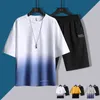 Summer Tracksuit Mens T-Shirt Shorts 2-Piece-Set Running-sport Suit Couple Men Clothing Fashion Elastic Waist Bermuda Masculina G1209