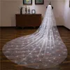 Skönhet-Emily 2021 New Fashion Luxury Wedding Veils För Brides Golden Color Sequins Crystal Big Bridal Veils Bröllop Tillbehör X0726