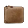Portefeuilles Casual Men'S Portable Zipper Coin Purse Pu Leather Slim Short Purses Holder Business Male Wallet