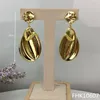 Necklace Earrings Set & Yuminglai Fashion Luxury Dubai Jewelry Big Rose Gold Color Two Tones Quality FHK10606
