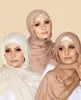 Abbigliamento etnico Jersey di cotone modale Hijab Islamico Africa Fascia Sciarpa Donna Scialle musulmano Pianura morbida Turbante Copricapo 170x60cm