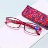 Gafas de sol Mujeres Menores de PC Frame anti azul-rayo de lectura de rayos de rayos con bolsa de la moda de las joyas de la presbicia de la manera lejana a la vista de la vista de la vista de gafas + 10 ~ + 40
