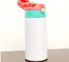Сублимация 12 унций Watter Bottle, безусловно, прямой тумблер Sippy Cup из нержавеющей стали детские бутылки соломенные чашки хорошее качество для ребенка