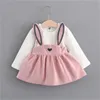 tanie modne dziewczyny ubrania wiosenne projektant nowonarodzone dziecko urocze sukienki na małe dziewczynki strój 509 y29603873