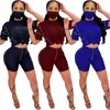 Womens Outfits Mask 3 Stuk Set Trainingspak Sportkleding T-shirt + Shorts Sportsuit Korte Mouw Nieuwe Hot Selling Zomer Dameskleding Klw6165